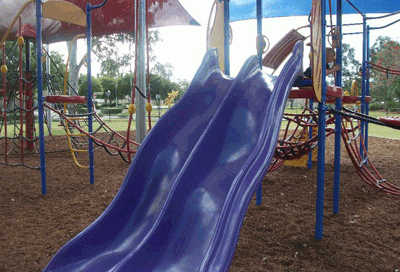 slippery slide in playground