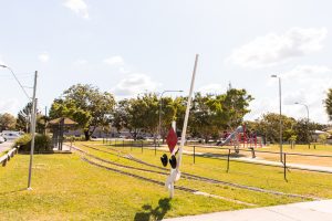 Ewing park train track and boom gate