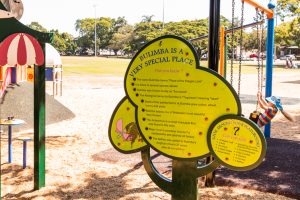 Bulimba Memorial Park playground sign