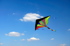 Colourful kite flying in the sky.