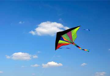 Colourful kite flying in the sky.
