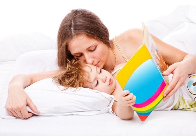 mother reading to child