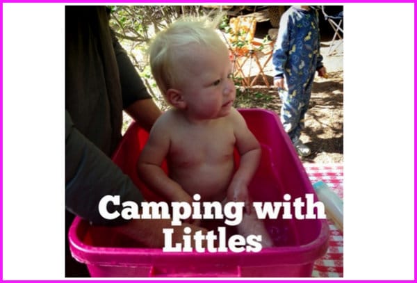 Bathing kids when camping