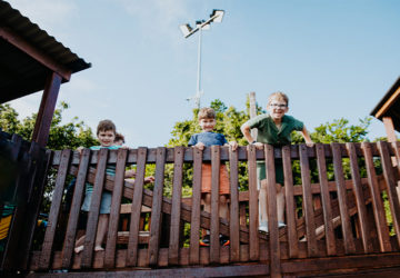 Victoria Park Bistro playground kids smiling.