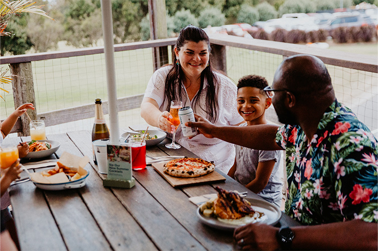 Victoria Park Bistro family dining cheers.