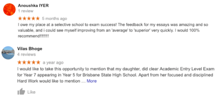 Exam Success Google reviews 2025.