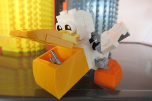 Lego pelican at Coffee n Bricks Cafe.
