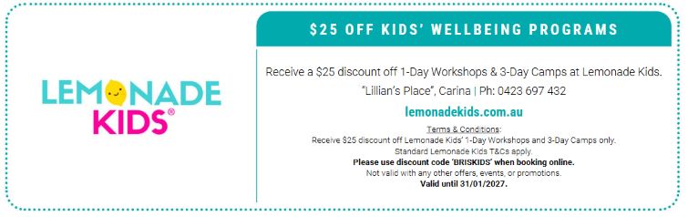 Lemonade Kids Spring 2026 voucher.