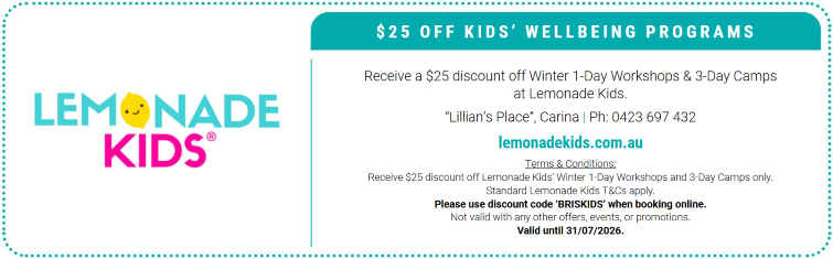Lemonade Kids voucher winter 2026.