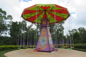 Colourful swing ride, Booma Zooma at Aussie World.