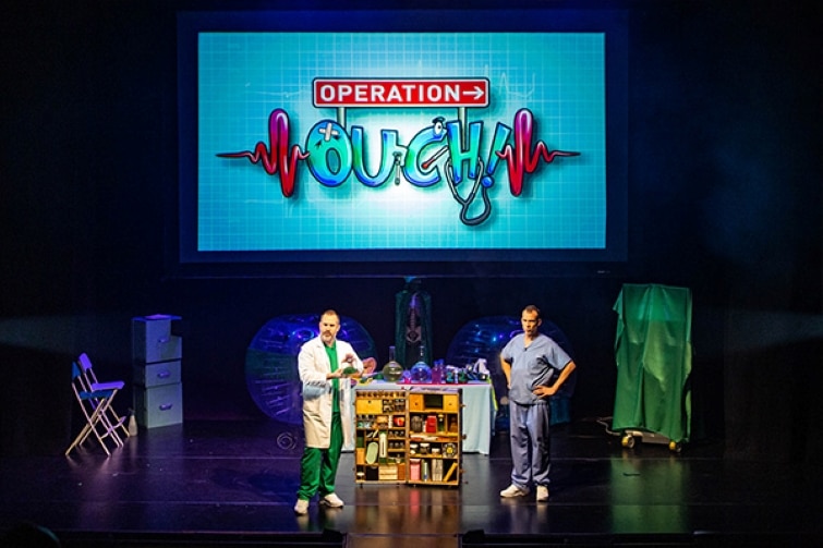 Operation Ouch live on stage with Dr Chris and Dr Xand.