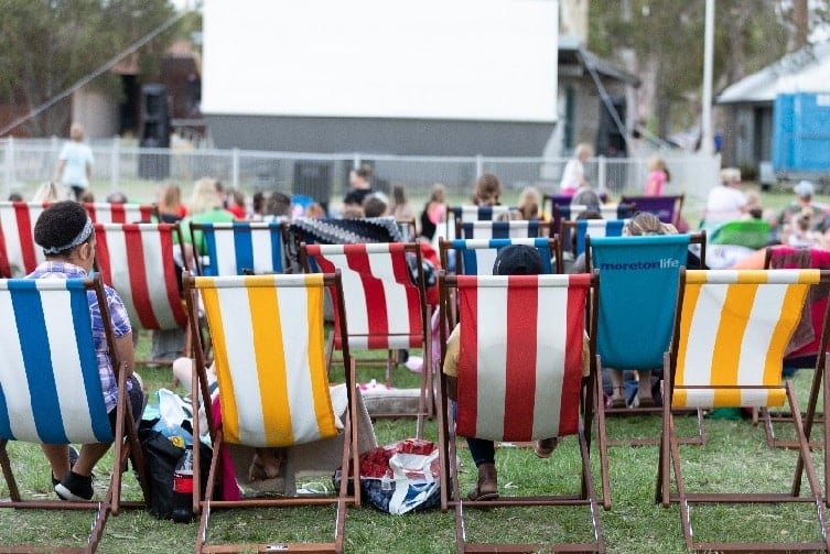 Movie in the park. Sandstone point,