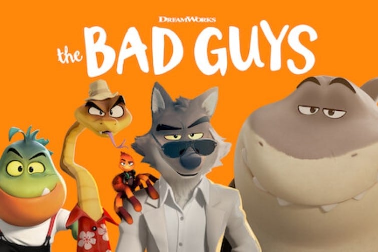 bad guys movie poster with movie characters.