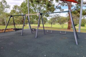 Bank of swings at Ducie Street Park.