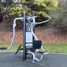 Outdoor exercise equipment at Grandview Place Park.