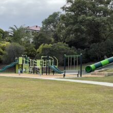 A view of the whole playground at Grandview Place Park.