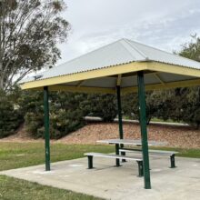 Covered picnic shelter at Grandview Place Park.