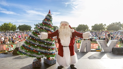Redcliffe Carols Santa on Stage. Christmas City of Moreton Bay