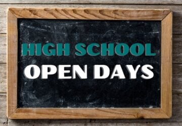 High school open days sign.