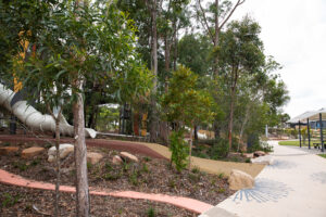 Billubera park Yarrabilba wide paths and established trees