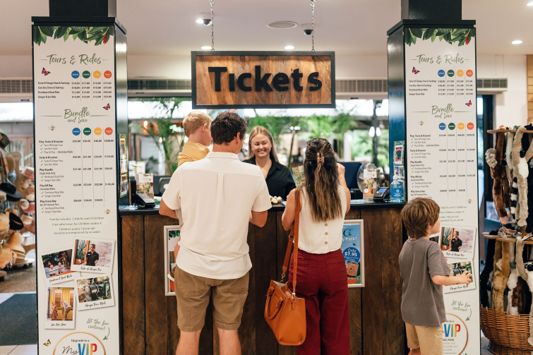 The Ginger Factory gift shop tickets.