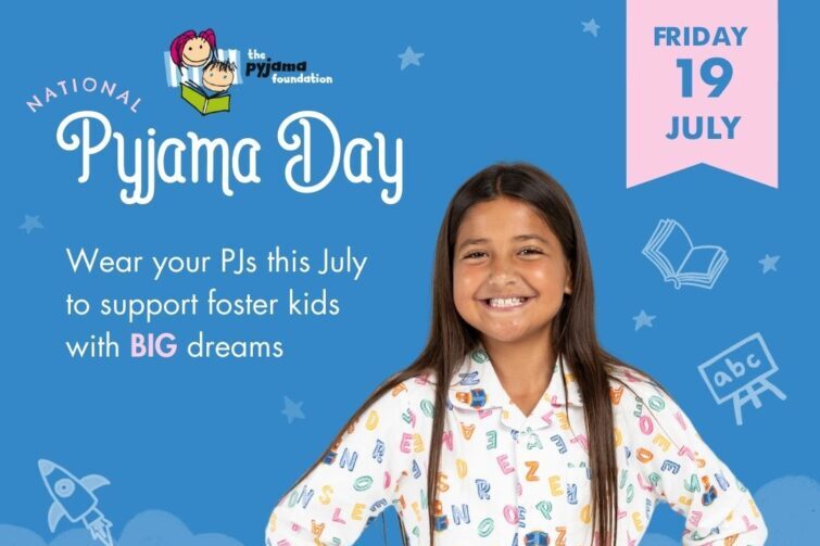 National Pyjama day girl in pyjamas.