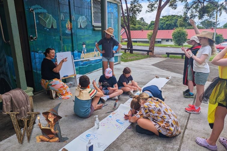 Wattlebrush School of Bushcraft and Wizardry outdoors art.