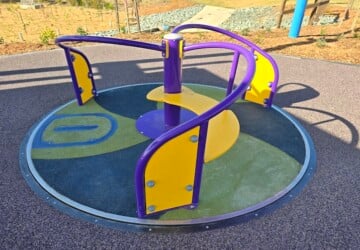 Accessible carousel at Kinship Park.
