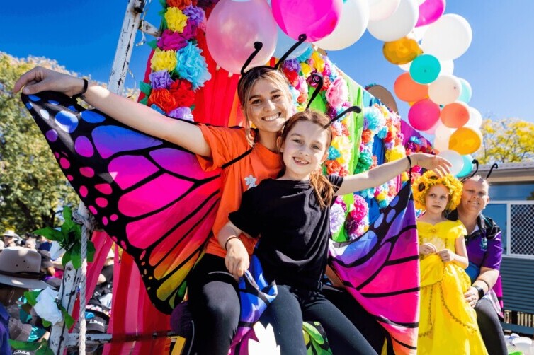 Laidley Spring Festival event image of kids dressed as butterflies.