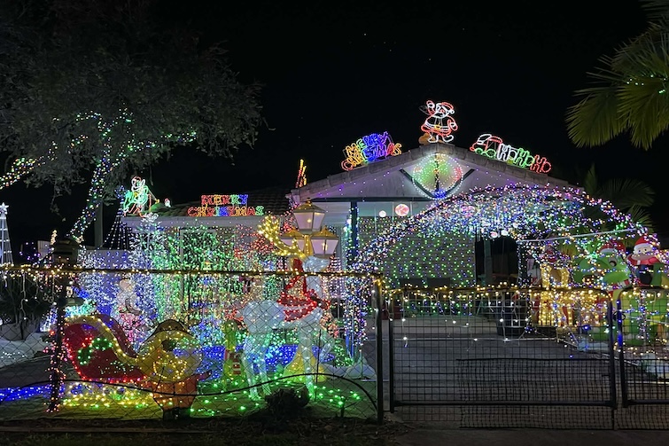2025 Christmas light display at 33 Mannington Road, Acacia Ridge.