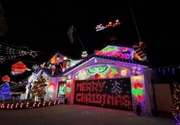 2025 Christmas light display at 211 Benhiam Street, Calamvale.