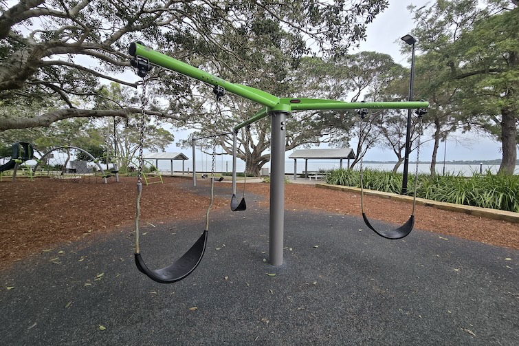 Three seater carousel at Brennan Park.