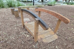 Wooden bridge at Brennan Park.