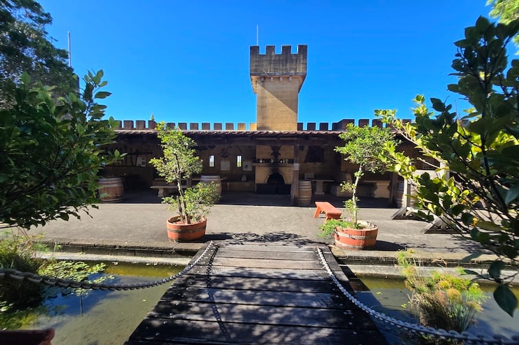 Drawbridge in the courtyard at Sunshine Castle.