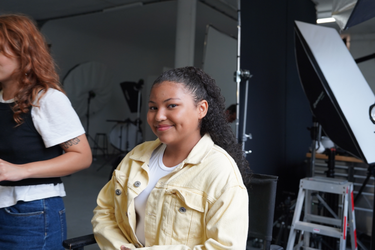 Talent Company of Australia student in director's chair.