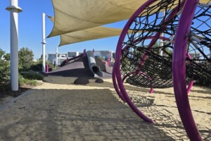 Climbing net at the Whale Park in Aura.