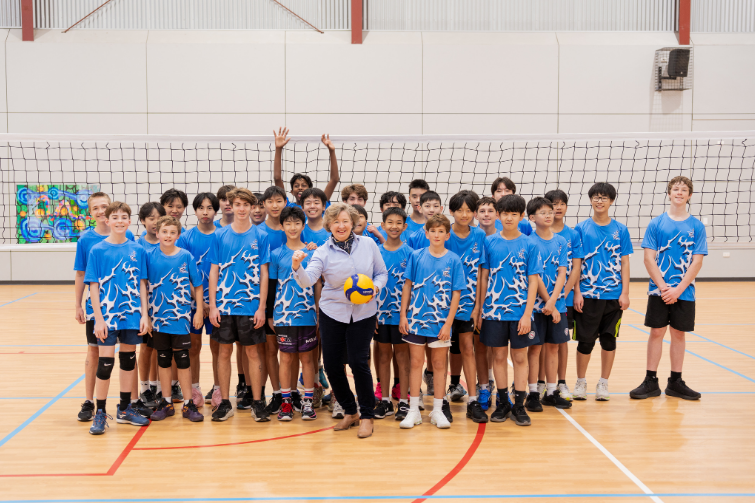 Sharks Volleyball Coaching team shot.