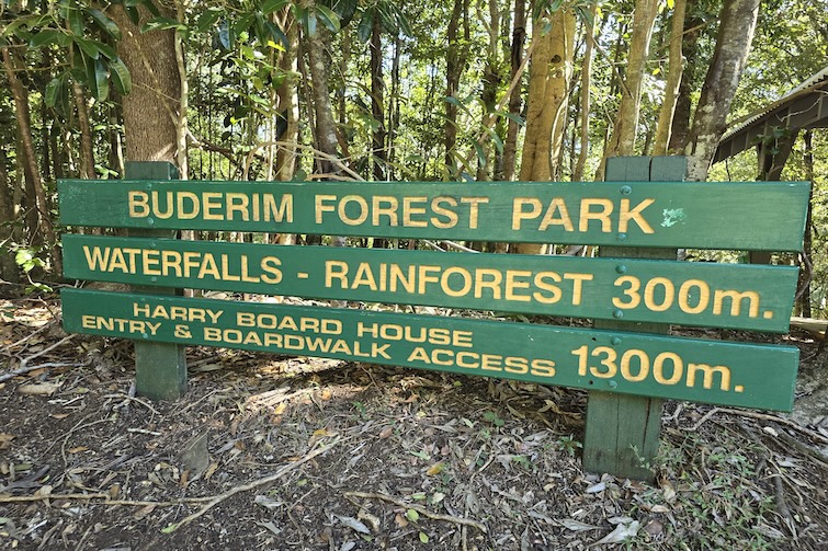 Main sign at Buderim Falls.