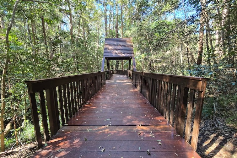 Bridge at Maroochy Bushland Botanic Garden.