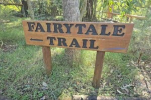 Fairytale trail sign at Kumbartcho Sanctuary.