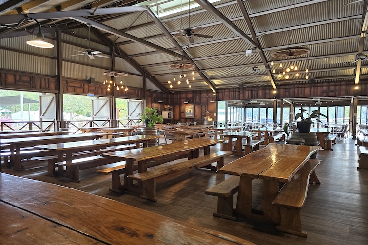 Inside the farmhouse restaurant at Paradise Country.