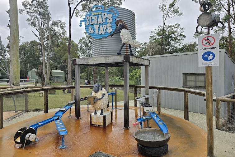 Scraps and traps water play area at Paradise Country.