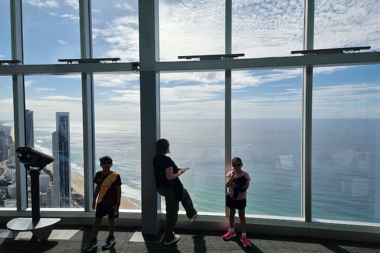 Family at SkyPoint Observation Deck.