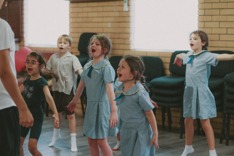 Play on Stage school group rehearsing.