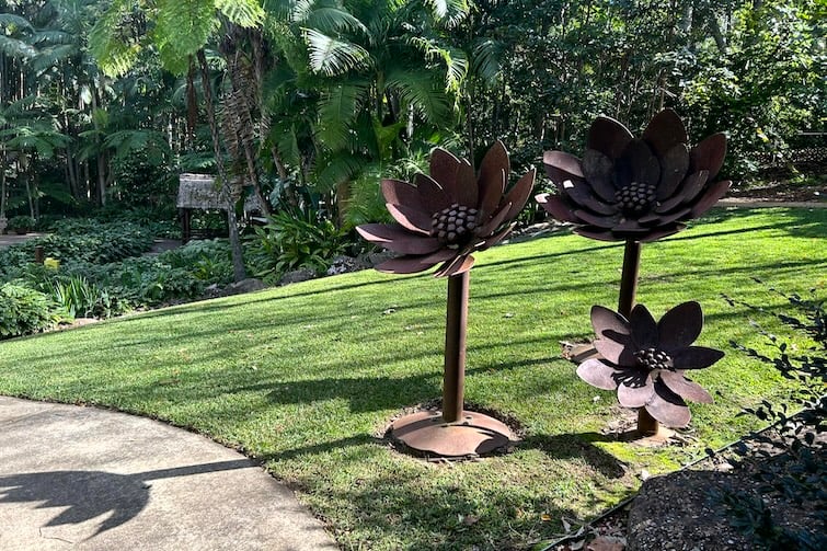 Flower sculpture at Tamborine Mountain Botanic Gardens.