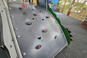 Climbing wall at Westfield North Lakes play area.
