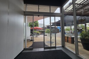 Sliding doors entry at Westfield North Lakes play area.