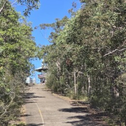 Pathway with Wild Horse Mountain Lookout at the top.