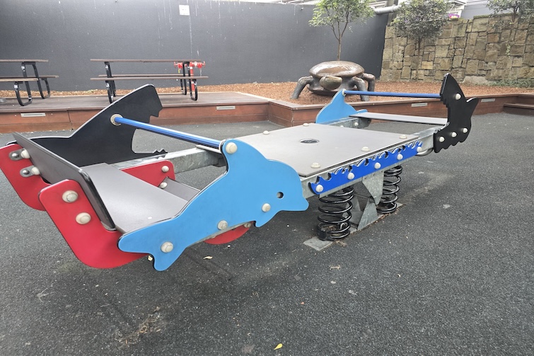 Double seesaw at Westfield North Lakes play area.