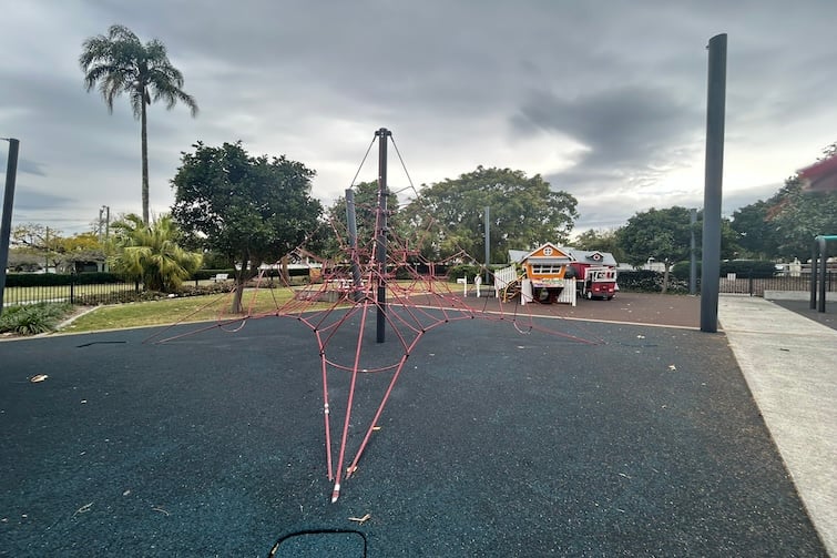 Climbing net at Ascot Park.
